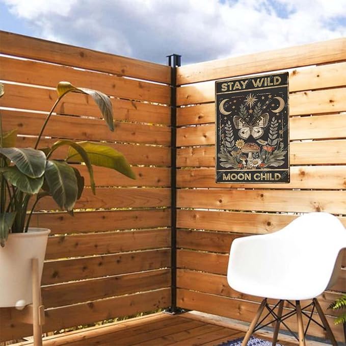 Funny Metal Signs Butterfly Stay Wild Moon Child Vintage Tin Sign Retro Wall Decor for Home Office Farmhouse Yard Garden Shop Cafe Indoor Outdoor 8×12 Inches - Image 6