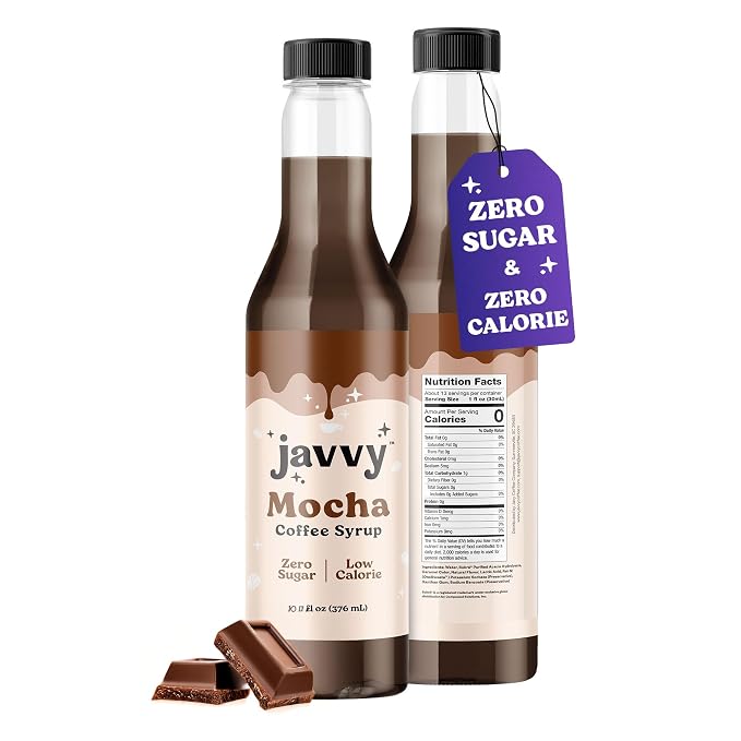 Javvy Coffee Syrup - Zero Sugar, Zero Calorie, Coffee Flavoring Syrup, Coffee Bar Accessories - Great for Flavoring All Types of Drinks – Mocha by JavvyCoffee
