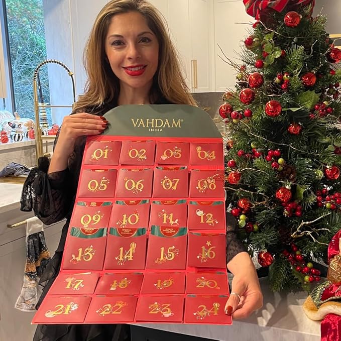 Limited Edition - Advent Calendar 2026 Folding Gift Box | 24 Unique Loose Leaf Teas - Holiday Gift Pack | Christmas Advent Calendar 2026 for Adults, Advent Calendar 2026 Adult Women and Men | VAHDAM