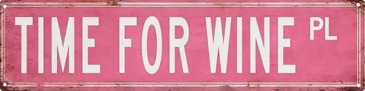 Vintage Tin Sign Retro Metal Time For Wine Signs For Home Decor Stylish Wall Art Plaques Gift For Home Bathroom Kitchen And Gothic Wall Decor In Every Room 4x16 In