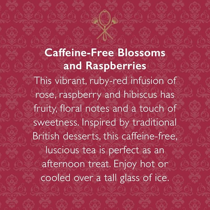 The Republic of Tea Downton Abbey Premium English Rose Tea, 36 Tea Bags, Rose Hibiscus, Caffeine Free (Pack of 2)