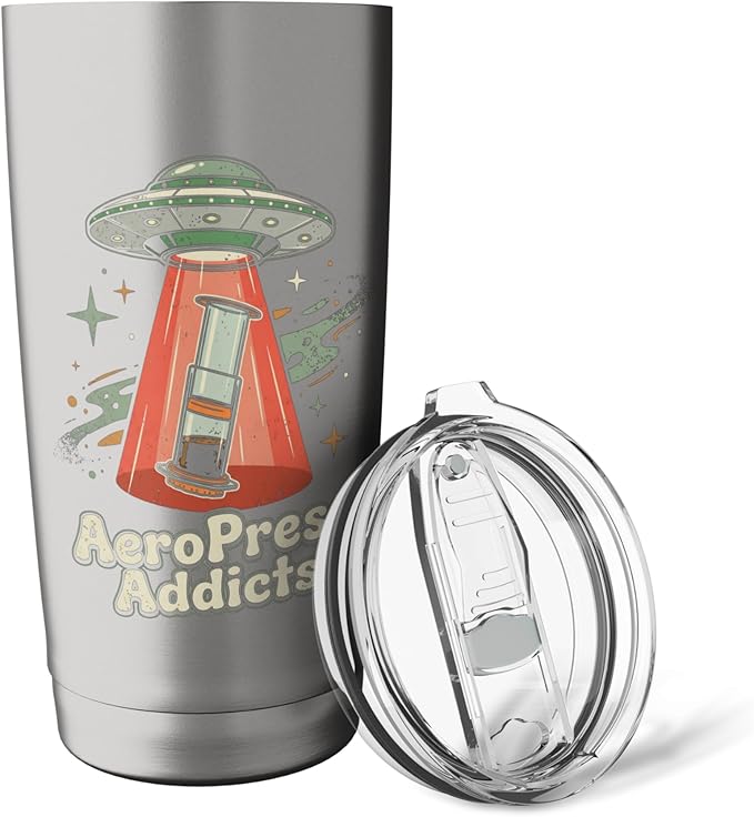 UFO AeroPress Funny Coffee Shirts Sci-Fi AeroPress Brewing Stainless Steel Insulated Tumbler
