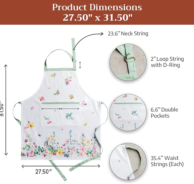 Maison d' Hermine 100% Cotton Apron for women with Pocket Kitchen Chef Apron for Men Cooking Mothers Day Gifts - Image 7