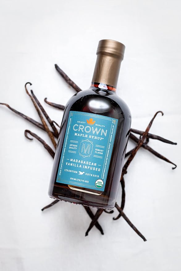 Crown Maple Certified Organic Madagascar Vanilla Infused Maple Syrup, Pure, Gluten Free, No Preservatives, Non-GMO Pairs well with Pancakes, Coffee, Cocktails & Brunch, 25 Fl Oz (Pack of 1 - Image 5
