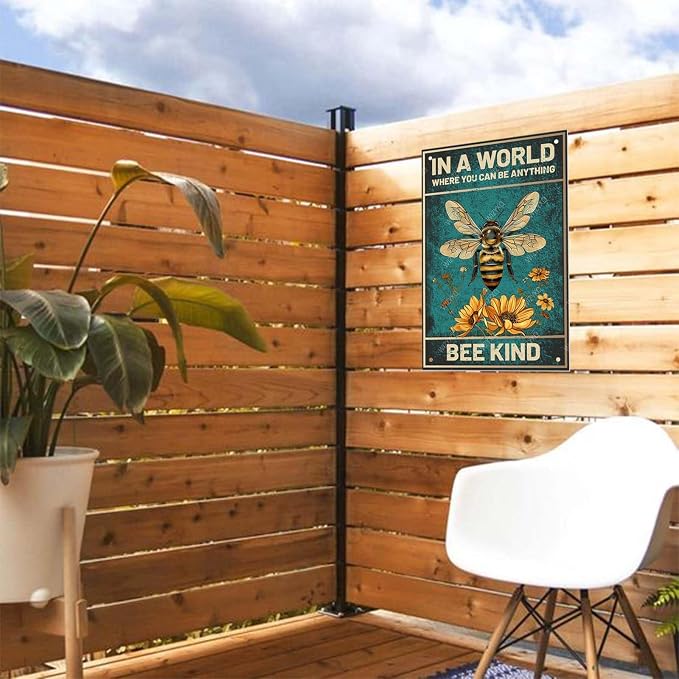 Floral and Bee Metal Signs In A World Where You Can Be Anything Funny Vintage Tin Sign Retro Wall Decor for Bee Lovers Room 8×12 Inches - Image 6