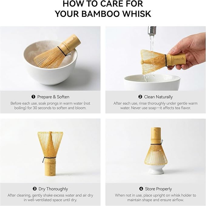 Premium Bamboo Matcha Whisk (Chasen) - Handcrafted Traditional 100-Prong Japanese Tea Whisk for Ceremonial Matcha & Modern Lattes