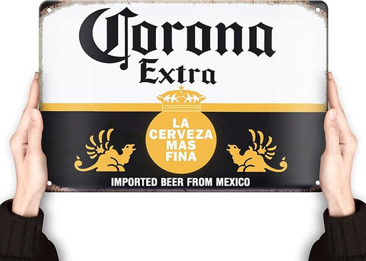 Corona Beer Signs | Man Cave Decor | Bar Vintage Metal Tin Signs | Garage Retro Home decor | Wall Poster Funny Cool Things Stuff For House Shop Room Coffee 8 * 12 Inch by Clolinse
