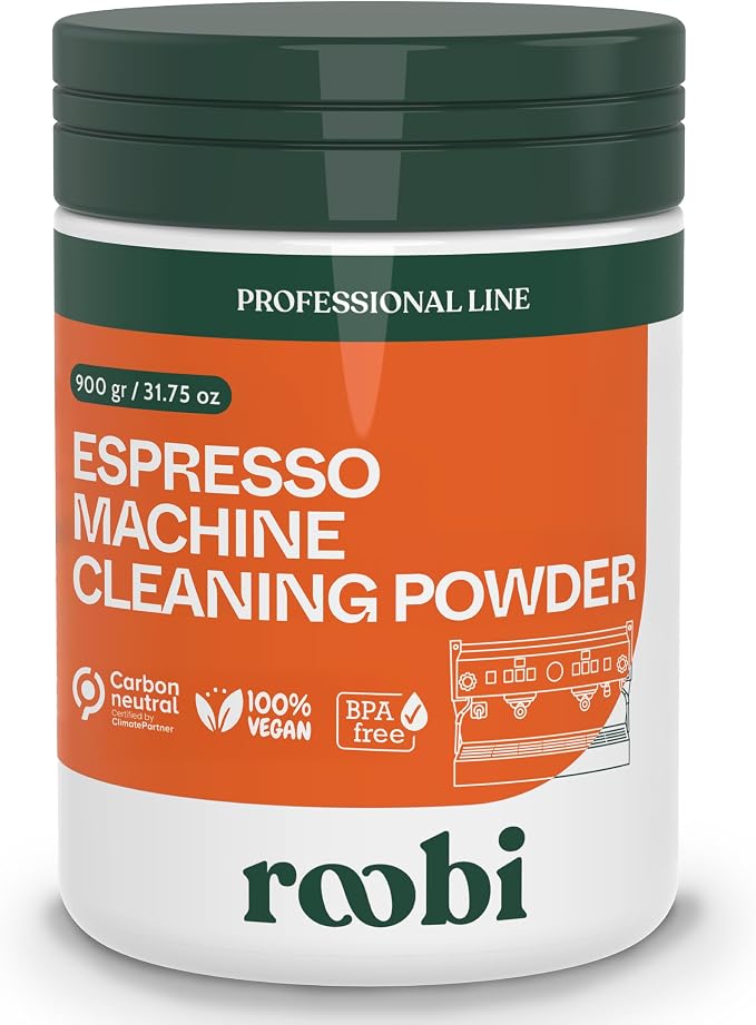 Roobi Professional Espresso Machine Cleaning Powder. Carbon Neutral Espresso Cleaner Powder. Up to 90 uses, 900gr. by Roobi