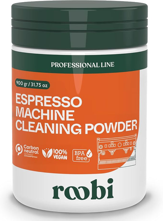 Roobi Professional Espresso Machine Cleaning Powder. Carbon Neutral Espresso Cleaner Powder. Up to 90 uses, 900gr. by Roobi
