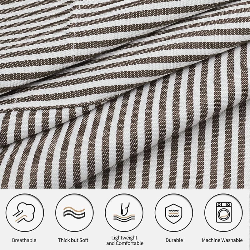 Chef Apron Bib Apron with 2 Large Pockets Adjustable Neck Strap Kitchen Apron Cooking Apron Stripes Baking Apron - Image 3
