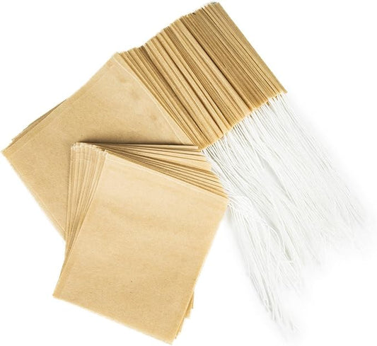 100PCS Tea Filter Bags, Disposable Tea Bags for Loose Leaf Tea, Drawstring Empty Tea Infuser, BetyBedy Tea Steeper, Natural Unbleached Wood Pulp Paper Material, 1-Cup Capacity（3.15 x 3.94 inch）