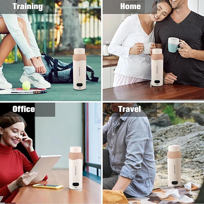 Travel Electric Tea Kettle 316 Stainless Steel, Small Portable Hot Water Kettle with 6 Temperature Control & Automatic Shut Off, 450mL Cute Tea Pot