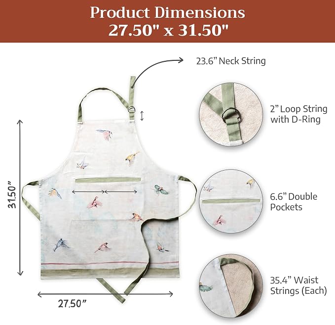 Maison d' Hermine 100% Cotton Apron for women with Pocket Kitchen Chef Apron for Men Cooking Mothers Day Gifts - Image 7