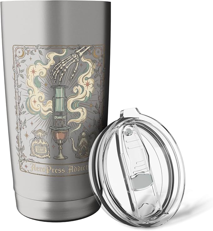 Gothic AeroPress Coffee Shirts Mystical Coffee Brewing Scene Stainless Steel Insulated Tumbler