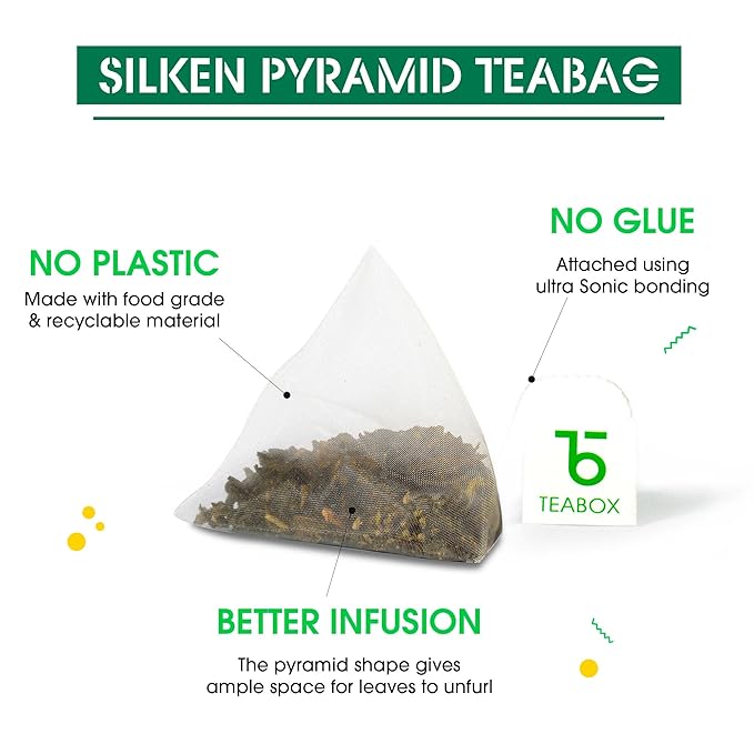 Teabox Green Tea Sampler Bags | 100% Natural I Immunity Boosting Sampler Pack | USDA Certified Organic Green Tea (20 Count (Pack of 1))