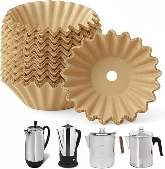 MIMORE Coffee Filters - 150 PCS Percolator Coffee Filters for Farberware 8-12 Cup, Primula 9 Cup, Coletti 12 Cup, Elite Gourmet EC812, Disposable Coffee Filter Unbleached for Cuisinart PRC-12N