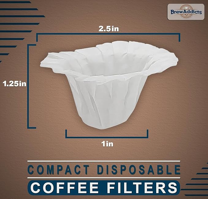 300 Disposable Compact Paper Coffee Filters – Compatible with Keurig Brewers & K-Cup Reusable Pods, Single-Use Compact Design