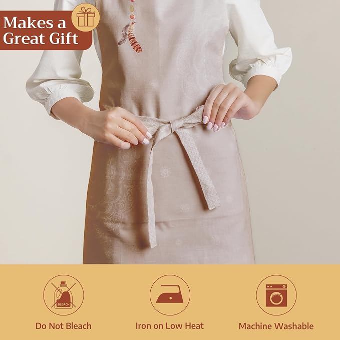 Maison d' Hermine 100% Cotton Apron for women with Pocket Kitchen Chef Apron for Men Cooking Mothers Day Gifts - Image 5