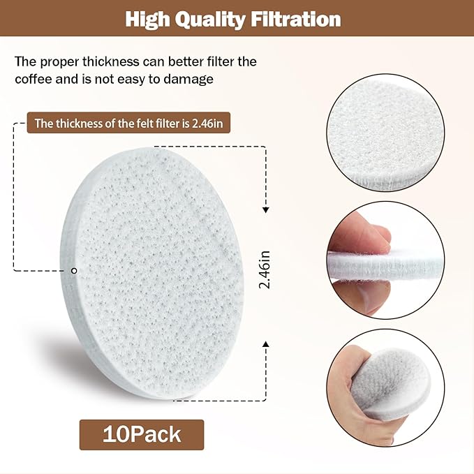 Reusable Coffee Filters Compatible with Toddy Cold Brew Maker - Washable Filters & Stoppers for Cold Brew System, Works with Mason Jars, Carafes, Jugs (10 Filters & 12 Stoppers)