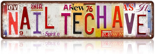 Vintage Wall Decor Nail Tech Ave Street Sign Metal Tin Signs for Bar Home Man Cave Cafe 16 x 4 Inches by Unknown