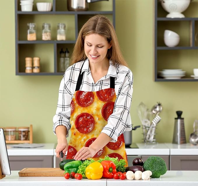 Pizza Pepperoni Chefs Apron, Cooking and Baking Apron for Men and Women, Kitchen Apron, Butchers Apron, BBQ & Catering Bibs - Image 5