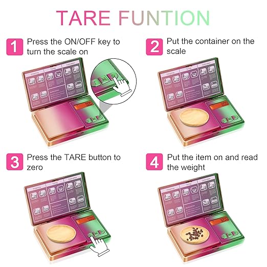 THINKSCALE Shiny Digital Gram Scale, 300g x 0.01g Iridescent Pocket Scale Rainbow Chrome Plating, 6 Units Small Scale .01 Gram Accuracy, Tare Function for Food, Jewelry, Herb, Powder, Coins, Travel