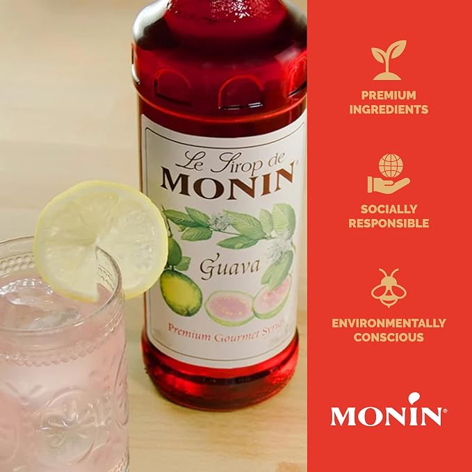 Monin - Guava Syrup | Premium Syrup for Frozen Drinks, Cocktails & More | Clean Label with No Artificial Flavors, No Artificial Preservatives (BPA-Free Glass Bottle, 750 ml) - Image 4