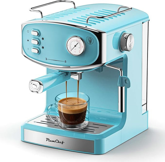 20 Bar Espresso Machine for home- Professional Compact Espresso Maker with Milk Frother Steam Wand, Pressure Gauge & 54oz Large Water Tank, Low Noise Fast Brewing for Cappuccino, Latte