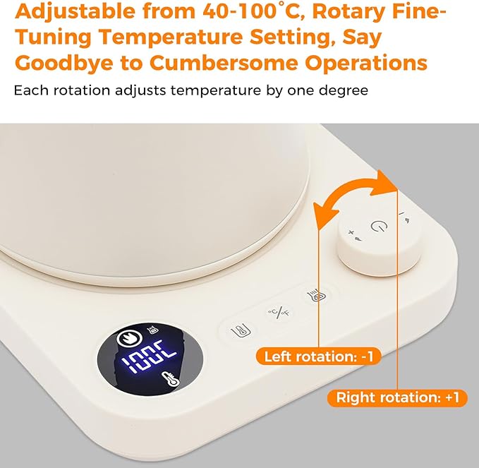 Gooseneck Electric Tea Kettle with Pour Over Pot with LED & Precise 1°F Temp Control,Keep Warm, Hot Water Kettle for Home/Office 304 Stainless Steel (White)