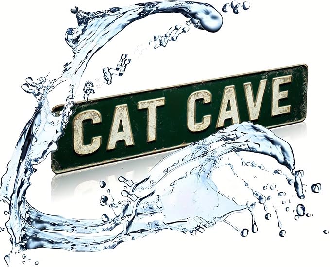 Bar Sign Bar Gifts Vintage Metal Wall Decor Sign"CAT CAVE" Street Sign Funny Man Cave Decor Accessories for Home, Bar, Bathroom, Bedroom Unique Retro Tin Signs for Outdoor 4 X 16 inches - Image 2