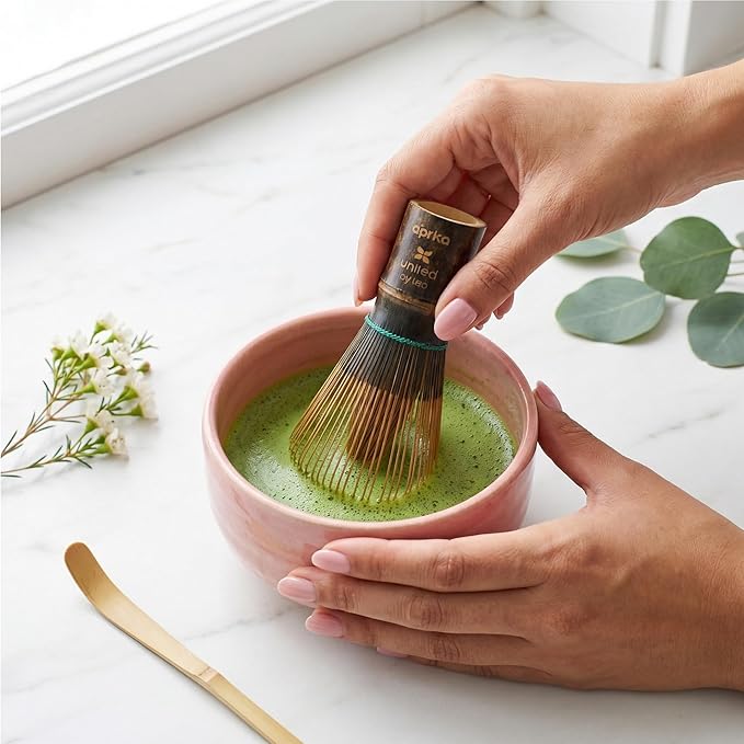 Traditional Purple Matcha Whisk - 100 Prong Bamboo Whisk For Ceremonial Tea Preparation - Authentic Japanese Purple Bamboo Whisker For Matcha Tea by Aprika Life
