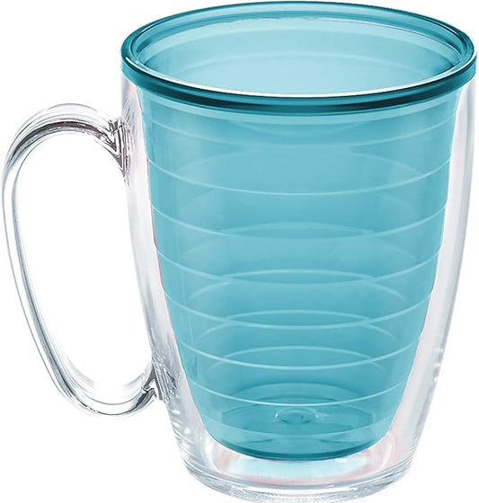 Tervis Clear & Colorful Tabletop Made in USA Double Walled Insulated Tumbler Travel Cup Keeps Drinks Cold & Hot, 16oz Mug, Blue Moon