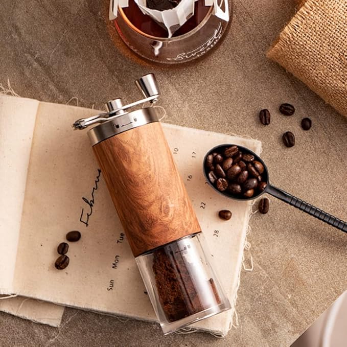 Tutuba Manual Coffee Grinder, Stainless Steel Conical Burr Grinder, Capacity 30g Portable Grinder for Aeropress, Drip Coffee, Espresso, French Press