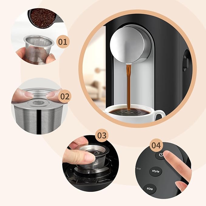 2 Pack Reusable Pods for Ninja Dual Brew Coffee Maker, Stainless Steel Reusable K Pod Permanent K Cups Filters Coffee Accessories Compatible with Ninja CFP101 & Ninja PB051 Coffee Maker
