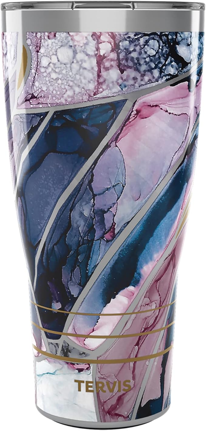 Tervis Traveler Inkreel Butterfly Wing Triple Walled Insulated Tumbler Travel Cup Keeps Drinks Cold & Hot, 30oz, Stainless Steel