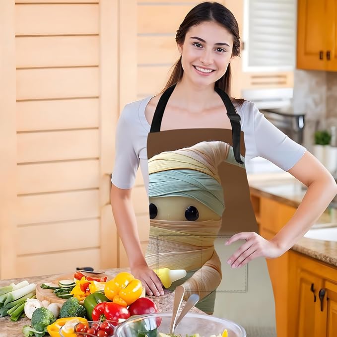 Funny Cat Apron with 2 Pockets Waterproof for Men Women Kitchen Garden Decor - Image 6