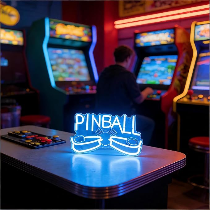 Pinball LED Neon Sign, USB Powered Decorative Neon Light for Arcade Game Room Man Cave Home Recreation Space Wall Table Game Theme Decor, 16.7 x 9.1 In - Image 6