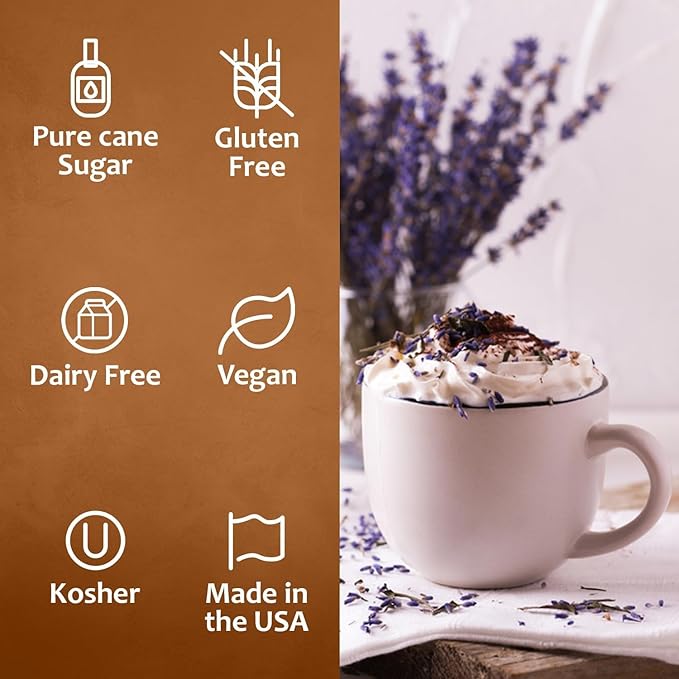 Syruvia Coffee Syrup, Lavender Flavored Syrup for Drinks, Lattes, and Desserts – 25.4 fl oz