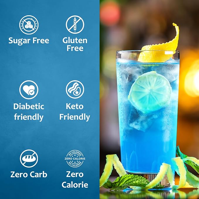 Syruvia Sugar Free Blue Curacao Syrup, Flavored Syrup for Cocktails, Drinks, Lemonades, Iced Teas, and Desserts – 25.4 fl oz, With Pump - Image 4