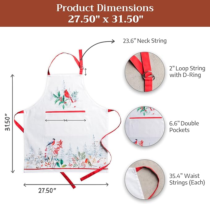 Maison d' Hermine 100% Cotton Apron for women with Pocket Kitchen Chef Apron for Men Cooking Mothers Day Gifts - Image 7
