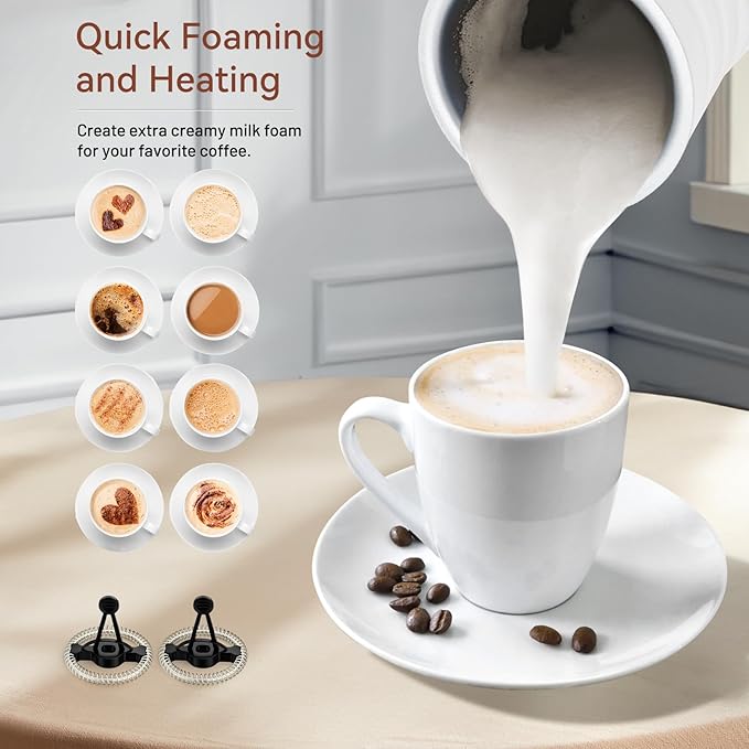 2 Replacement Whisks for 4-IN-1 Electric Milk Frother Automatic Milk Steamer MMF-809-WH, MMF-809-BL Black 1.5 x 1.5 inches