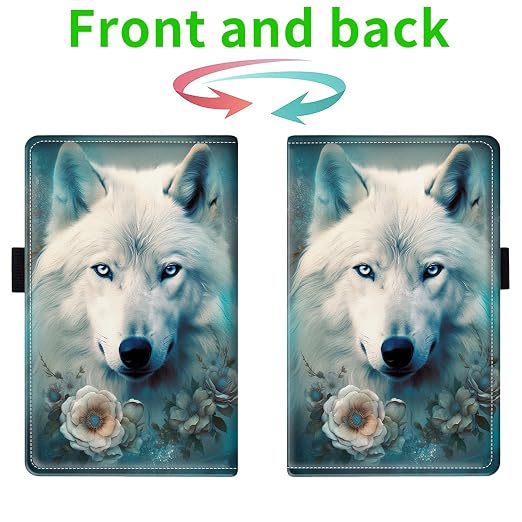 Server Books for Waitress, with 7 Large Pockets, Waiter Serving Book, Waitstaff Server Order Pads, Cute PU Leather Server Book with Pen Holder Fit Server Apron, White Wolf - Image 2