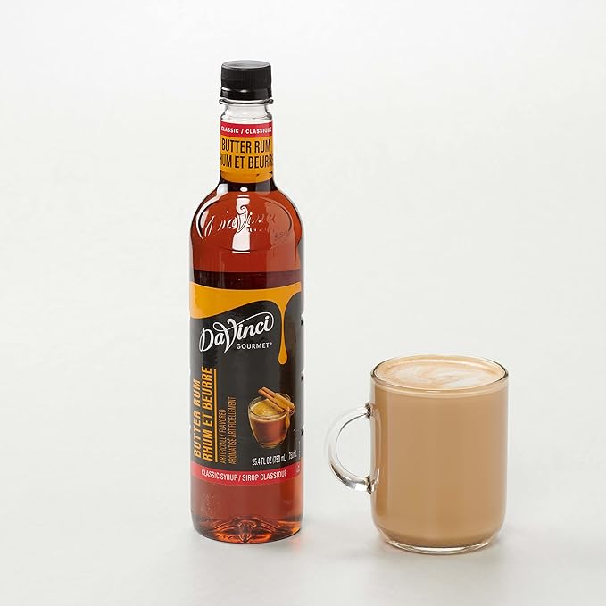 DaVinci Gourmet Butter Rum Syrup | 25.4 Fluid Ounce | Pack of 3 | Classic