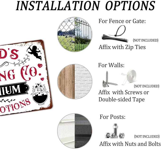 Cupid's Brewing Love Potions Metal Tin Sign Valentine's Day Sign Retro Vintage Wall Art Kitchen Cafe Home Wall Decor Plaque Poster 8x12 Inch - Image 3