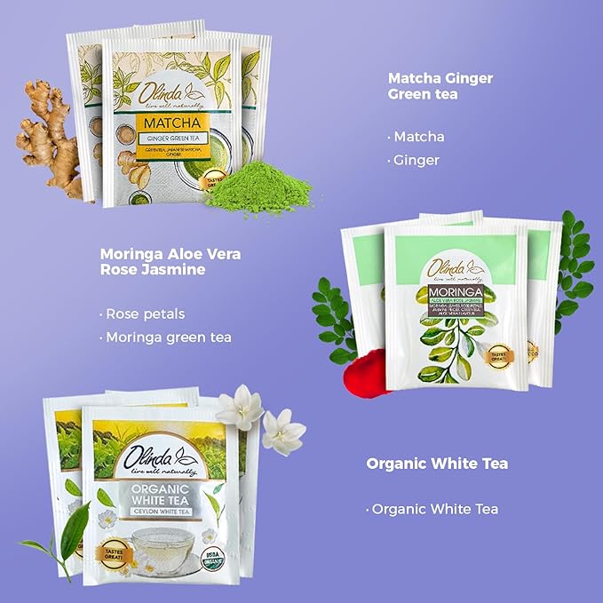 Olinda Relax Tea Sampler Herbal Gift Box 45 Count Assorted Wellness Tea Set 9 Calming Herbal Tea Bags Thoughtful Variety Pack for Stress Relief & Sleep Caffeine Free Birthday Gift for Women