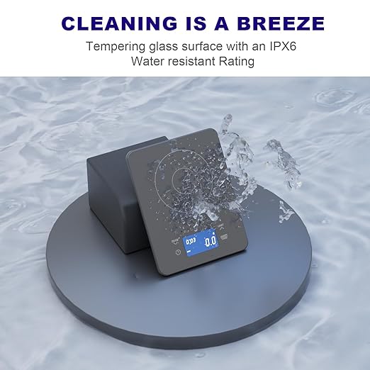 MEGAWISE High Precision 0.1g Coffee/Food Scale with Timer, Dual Power Supply, Waterproof Tempered Glass, 5 Weighing Modes, Professional Coffee Brewing Timer Kitchen