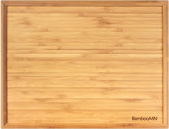 BambooMN Organic Bamboo Serving Tray, Vanity, Tea Serving, Appetizers, Snacks, Charcuterie Board, 11"x8.9"x0.6" - 10 Trays