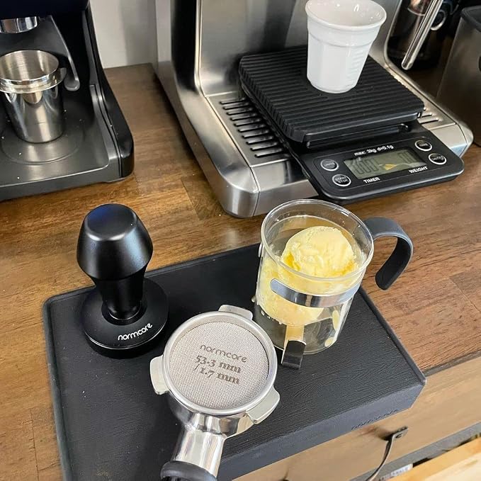 Normcore V4 Coffee Tamper 53.3mm - Spring-Loaded Tamper - Barista Espresso Tamper with 15lb / 25lb / 30lbs Replacement Springs - Anodized Aluminum Handle and Stand - Flat Base, Black - Image 4