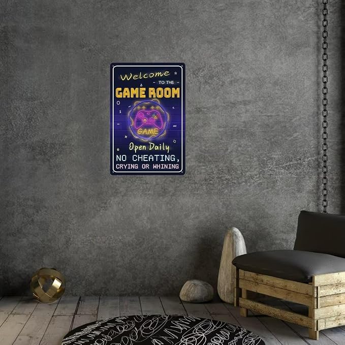 Gaming Room Metal Sign Gamer Gifts For Kids Room Decor Gamer Wall Decor For Boys Room Funny Gamer Accessories Wall Art 12 * 8 inches - Image 4