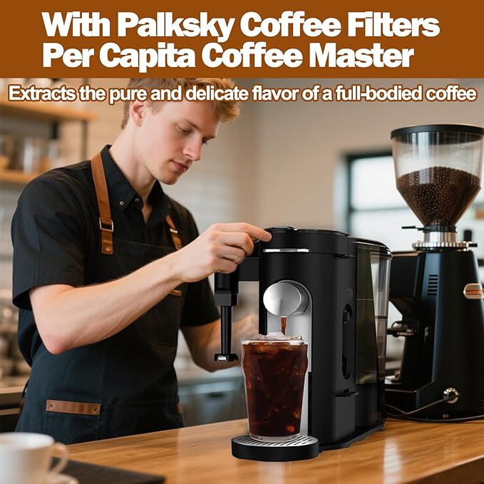 Palksky Disposable Coffee Filter for Ninja Coffee Maker PB051/PB041,150 Count Replacement Filters for Ninja Pod & Grounds Specialty Single-Serve Machine, White
